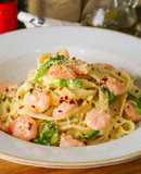 Fetuccini con camarones 🍜