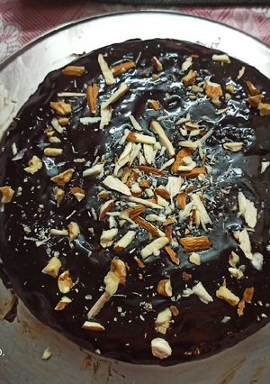 A picture of Chocolate almond cake.