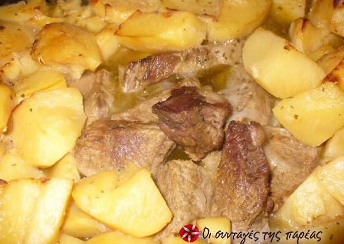 Beef with potatoes in the oven