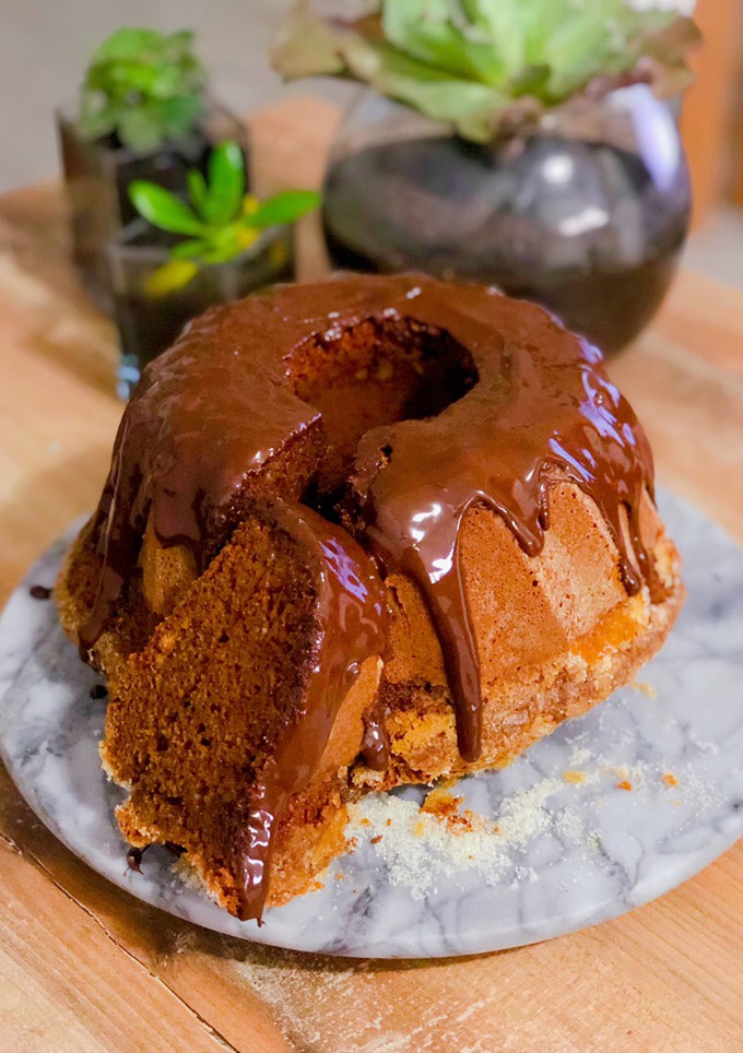 Una foto de Budín de café y chocolate