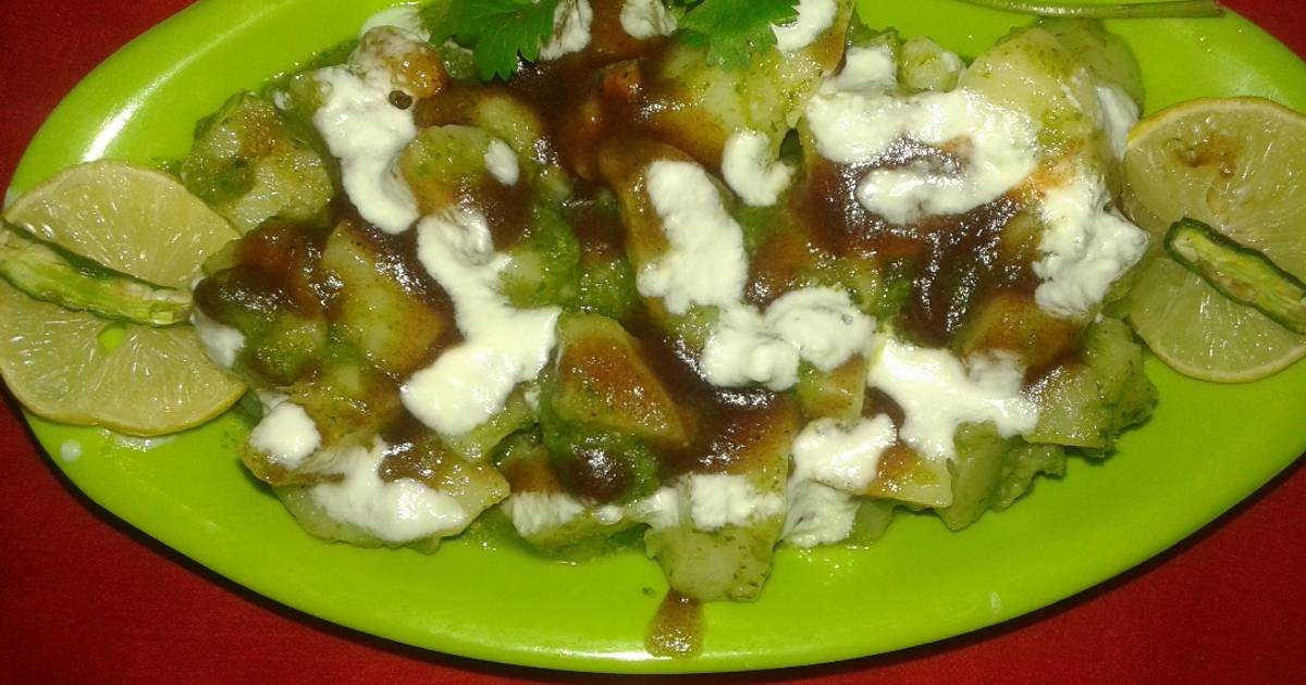 Hari dhaniya aloo chaat Recipe by Ekta Sharma Cookpad