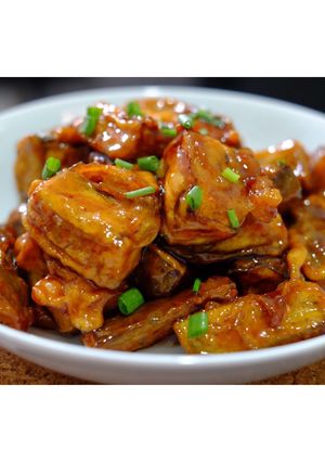 Foto resep Crispy eggplant with honey sauce🍆🍯