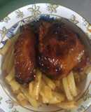 Nui xào gà nướng cam bbq