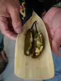 Tamal de chiles rellenos de verdura para la Dolorosa