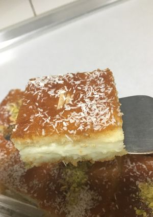 صورة لوصفة بسبوسة بالقشطة