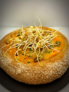 Una foto de Pan con calabaza o pizza