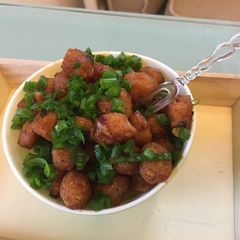 A picture of Soya chunk manchurian.