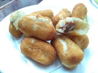 Bolinho de mandioca com carne seca