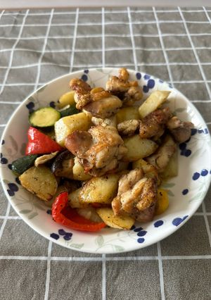 氣炸雞腿時蔬 的食譜成品照片