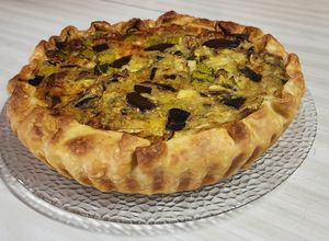 Una foto de Tarta de berenjena, zucchini y muzzarella