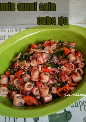 Foto resep Tumis Cumi Asin Cabe Ijo