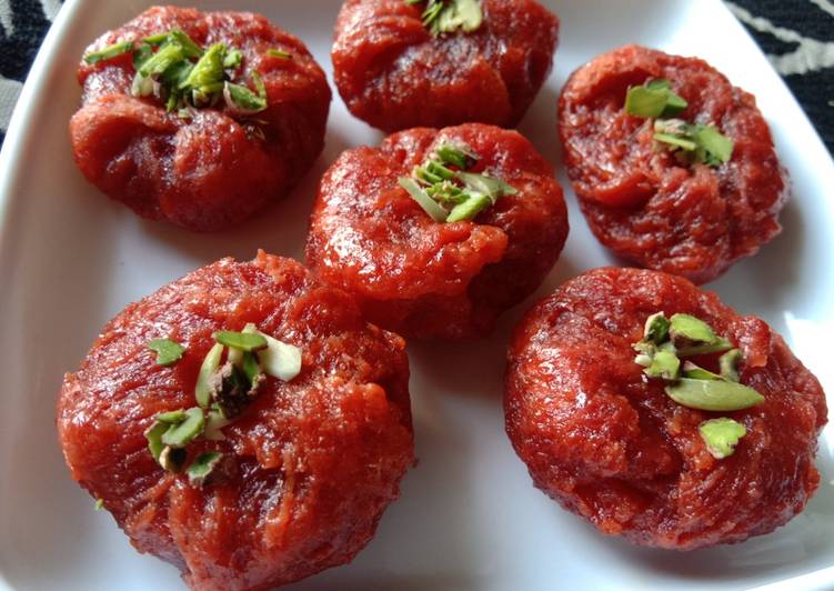 Steps to Prepare Speedy Beetroot Balushahi