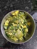 Spinach sabji or palong shaker ghonto