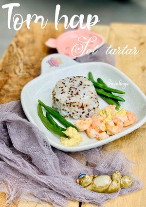 Hình của món Tôm hấp sốt tartar.