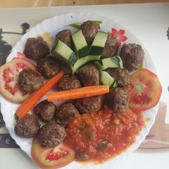 A picture of Baked meatballs.