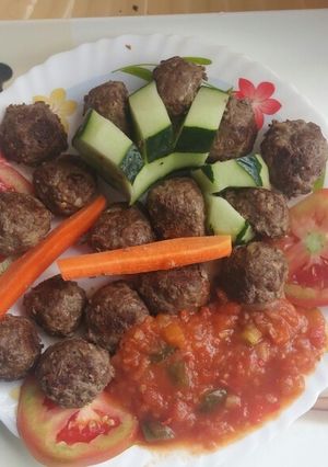 A picture of Baked meatballs.