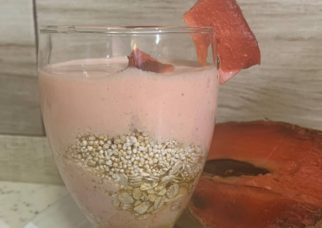 Copa de mamey con búlgaros de leche o kéfir