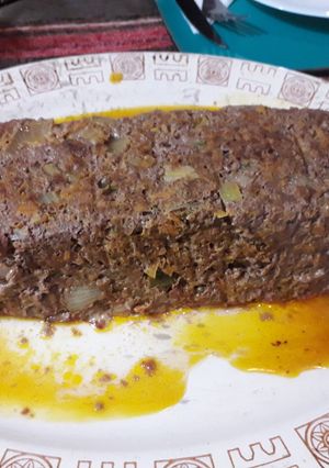 Una foto de Pan de carne relleno de queso bien húmedo y rico