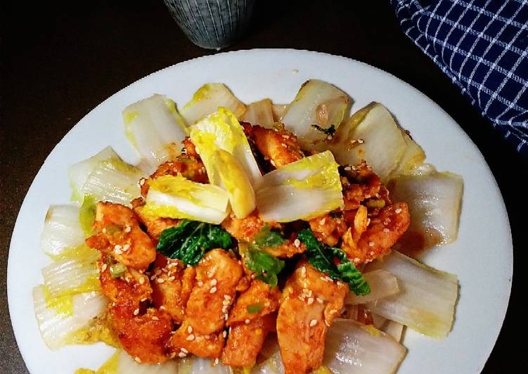 Resep 💢Tumis Sawi Putih Siram Ayam Bersaus 💢 yang praktis