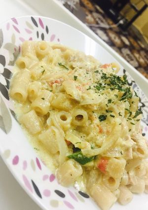 صورة لوصفة معكرونه الكريمه بطريقتي 🍝