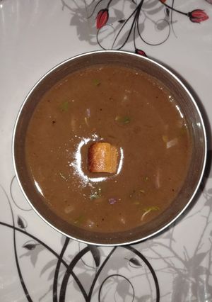 A picture of Black Chana Soup.