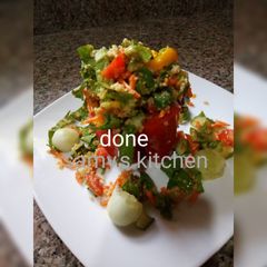 A picture of Simple cus _cus salad.