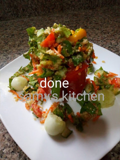 A picture of Simple cus _cus salad.