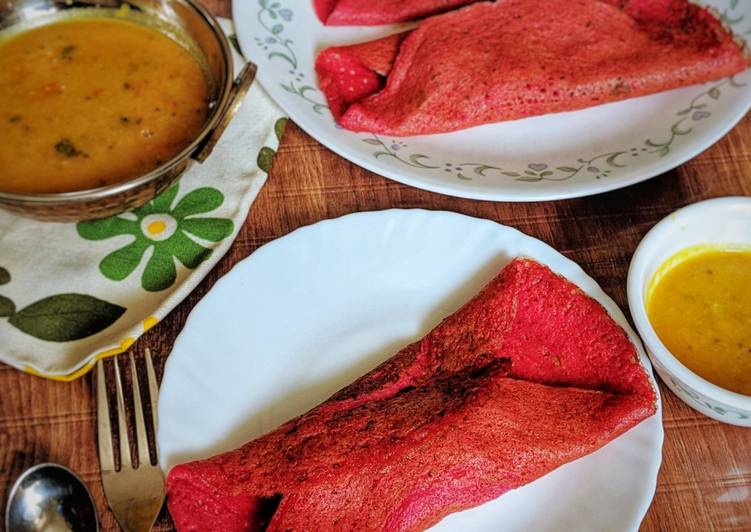 Recipe of Speedy Beetroot dosa