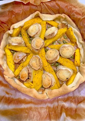 Une photo de Tarte mangue et fromage de chèvre