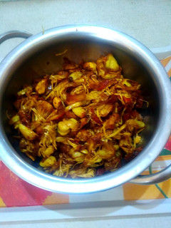 A picture of Katahal (jackfruit) ki sabji.