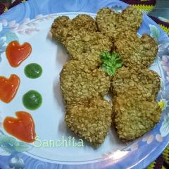 A picture of Oats-Dalia Heart shaped cutlets.