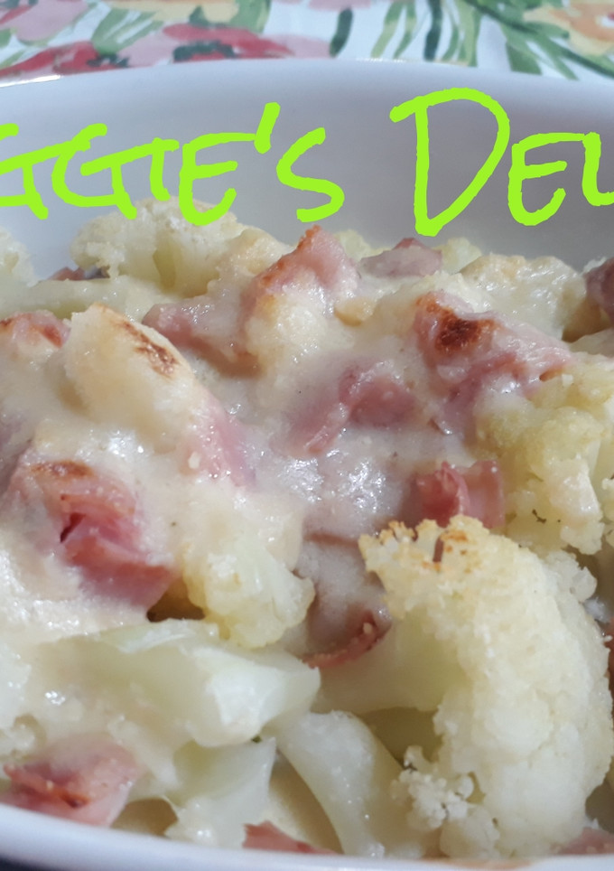 Una foto de Coliflor gratinado con jamón york