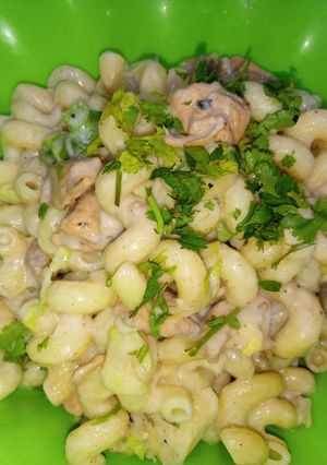 A picture of White Sauce Pasta.