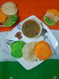 तिरंगी लुची(tirangi loochi recipe in hindi)