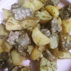 A picture of Garlic Butter Steak and Potatoes.
