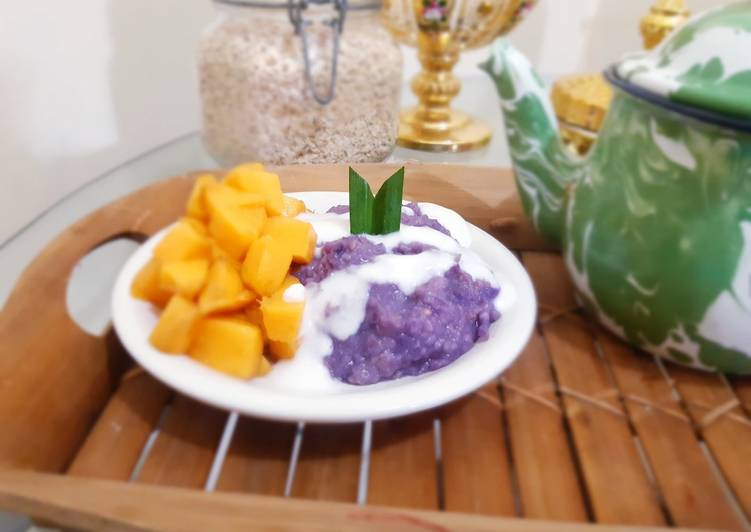 Cara Membuat Taro sticky oat and Mango (booster ASI), Lezat Sekali