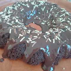 Una foto de Rosca de brownie en microondas