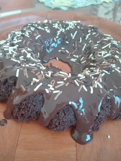 Una foto de Rosca de brownie en microondas