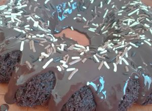 Una foto de Rosca de brownie en microondas