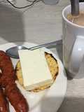 Cena de chorizo con arepa