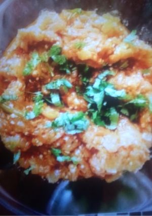 A picture of Chatpata bharta.