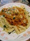 Penne en salsa de camarones