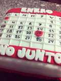 Pastel calendario de fondant.