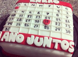 Una foto de Pastel calendario de fondant.