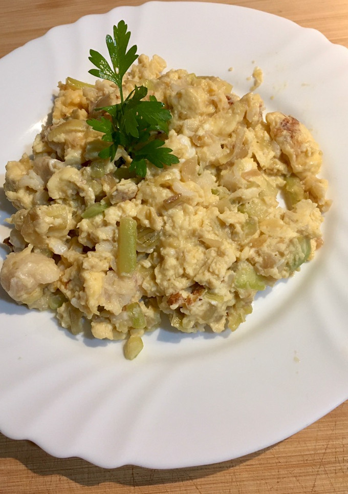 Una foto de Bacalao Dorado al Calabacín
