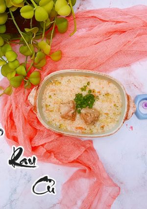 Hình của món Cháo sườn rau củ.