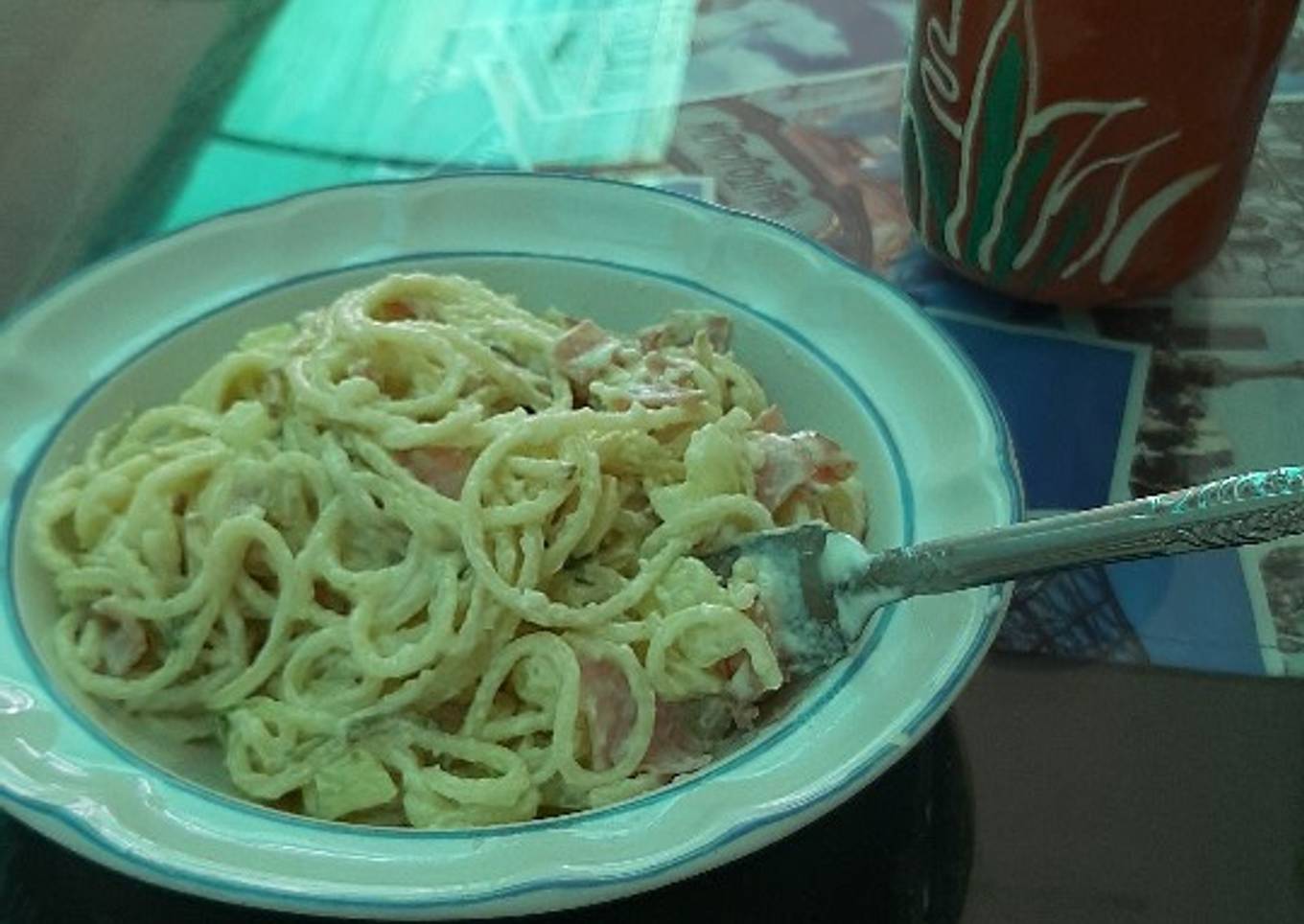 Espagueti con germinado de trigo