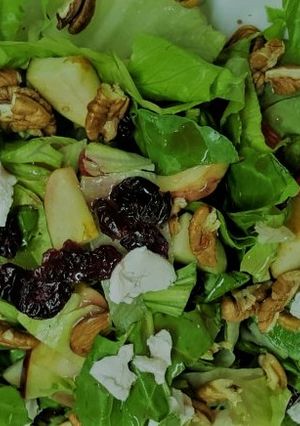 Una foto de Ensalada de zanahoria y manzana con arándanos y semillas de Zapallo