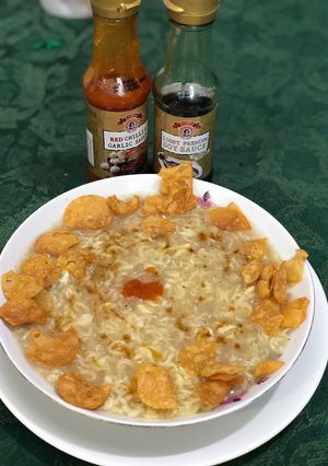 A picture of Corn Maggi Instant Noodles soup.