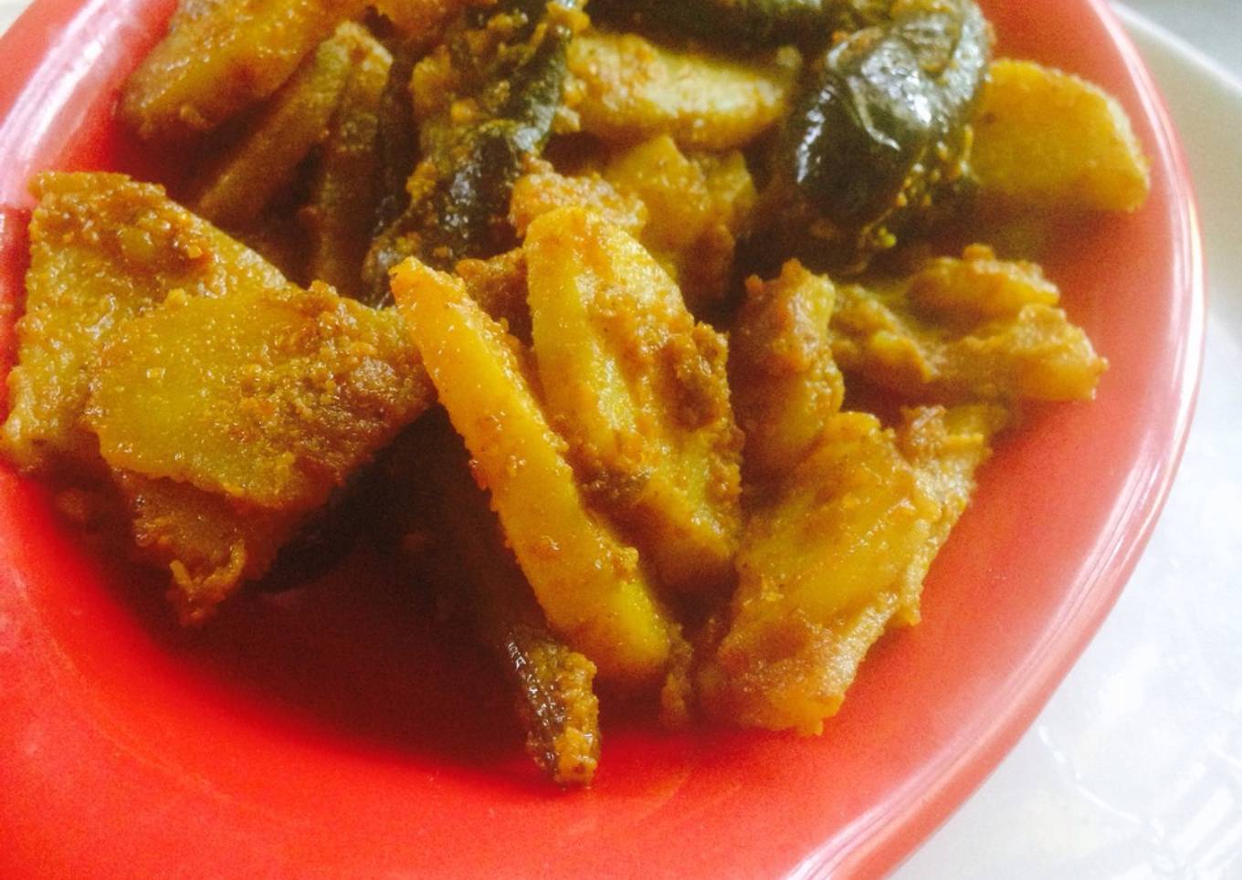 Potato brinjal sabji
